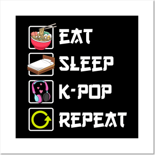 Eat Sleep K-pop Repeat kpop Merch Posters and Art